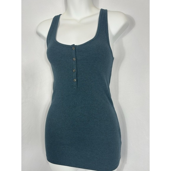 Old Navy Tops - Old Navy Womens Y2K Ribbed Knit Henley Tank Size S Slim Preppy 90S Stretch Elena